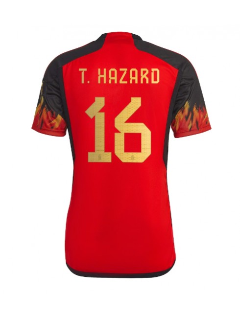 Moški Nogometna dresi replika Belgija Thorgan Hazard #16 Domači SP 2022 Kratek rokav